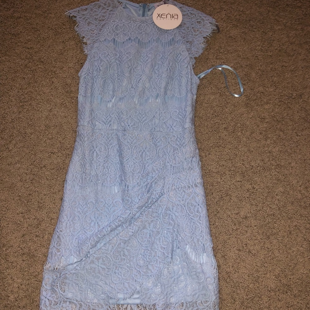 Xenia periwinkle lace dress